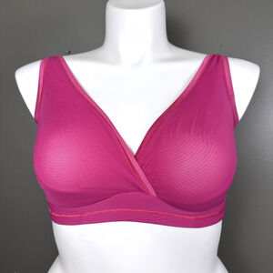 Cosabella Soire Confidence Curvy Bralette Size Large Pink Wirefree Unlined Sheer